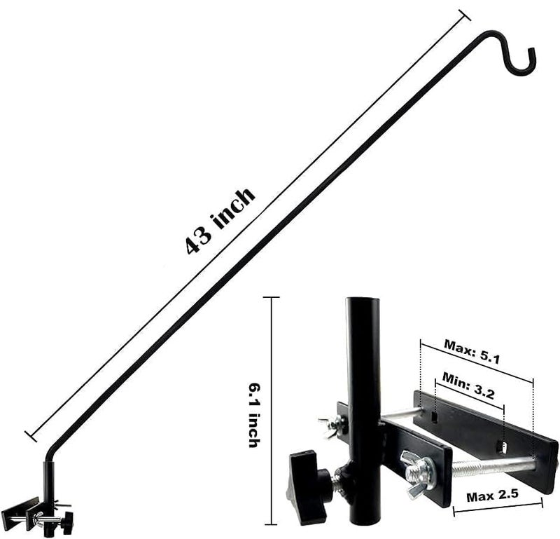 MIXXIDEA Extended Fence Deck Hook Rail Heavy Duty Bird Feeder Hook, Adjustable Plant Bracket for Bird Feeders, Planters, Suet Baskets, Lanterns, Wind Chimes and More - Image 2